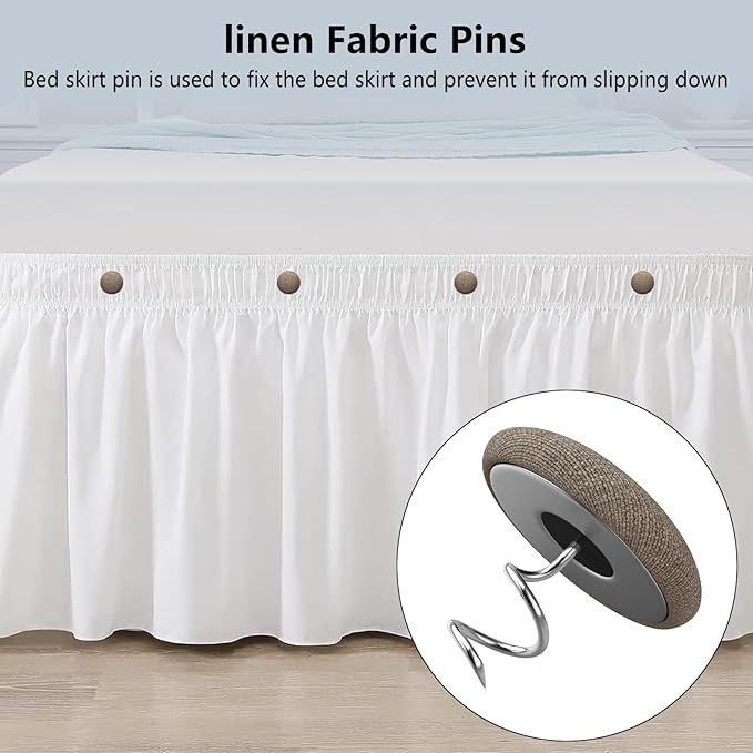 12 Colors Fabric Covered Button Twist Pins Dust Ruffle Pins- for Sofa，Upholstery，Armchair Caddies, Armrest Covers,Bed Skirts, Slipcovers, Headliners (24, Brown)
