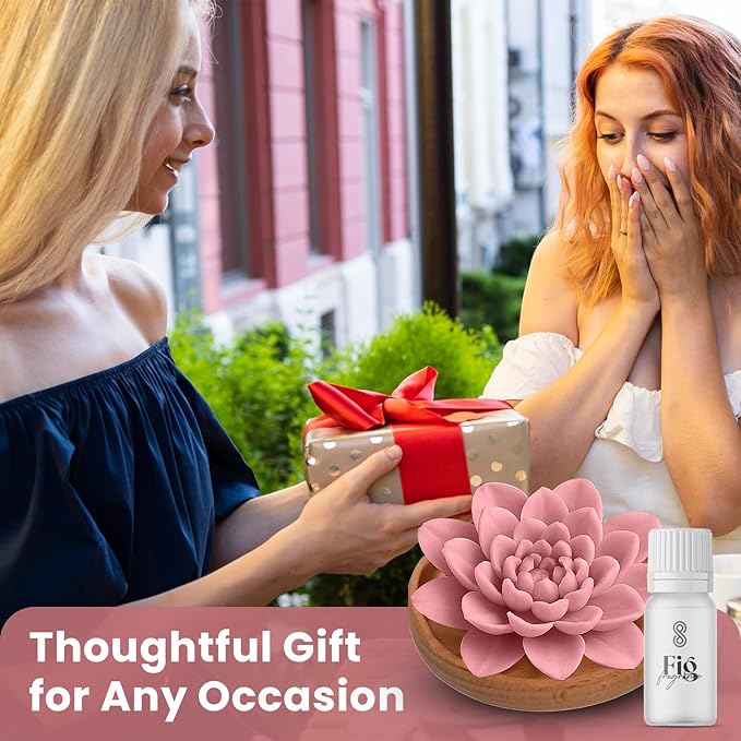HOME ARCHIVE Aroma Diffuser with Aromatherapy Fragrant Oil Diffusers for Home Room Decor Fig Fragrance (Peony Flower (Pink))