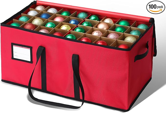 Christmas Decoration Organizer Ornament Holder Village Storage Chest Box，Tree Keepers Ornament Ball Storage，Santas Bags Storage