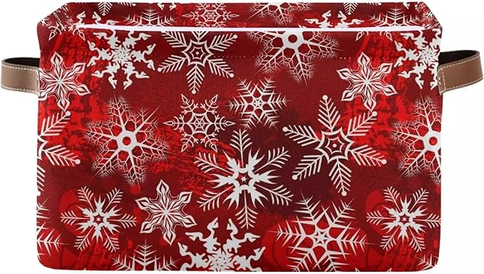 for Christmas Basket Box Large Foldable Christmas Storage Basket with Handles Christ