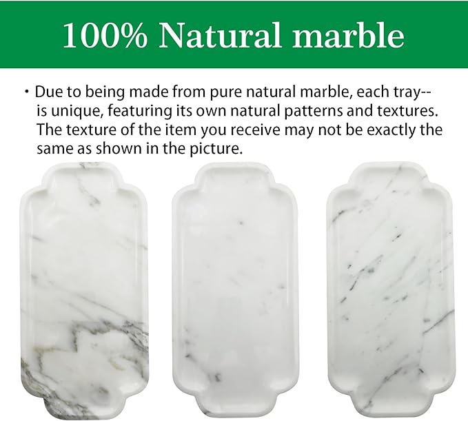 Marmor Marble Perfume Tray Bathroom Tray for Decorative,Candles,Jewelry Stone Vanity Tray,Kitchen Counter Decor and Home Decorative Tray(Calacatta Marble) Jewelry Tray Unique Festival Gifts