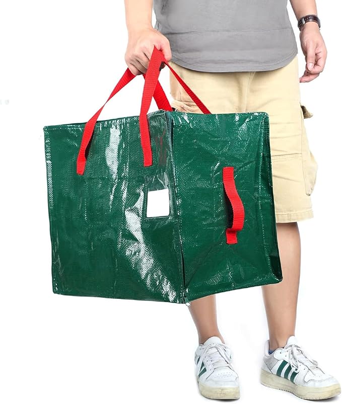 Shappy 6 Pcs Extra Large Storage Bags Jumbo Moving Bags Christmas Ornaments Container Heavy Duty Organizer Storage Bag with Zippers(Green,48 x 20",30 x 16",12 x 12")