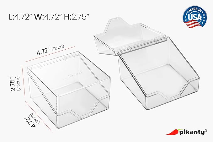 Pikanty American Sliced Cheese Holder | Airtight Storage Container for Fridge | Hinged Lid | Dishwasher Safe | Holds 24 Slices | Made in USA