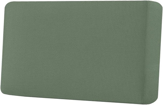 H.VERSAILTEX Super Stretch Individual Seat Cushion Covers Sofa Covers Couch Cushion Covers Slipcover Sets Thick Jacquard Textured Twill Fabric (1 Piece Loveseat Cushion Cover, Loden Frost)