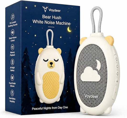 Vaydeer Baby Sound Machine for Sleep, White Noise Machine with 115 Sounds & 4 Modes, for New Moms & Newborns, Baby Sleep Soother, 54 dB Safe,Gift for Mom, Nursery Essentials