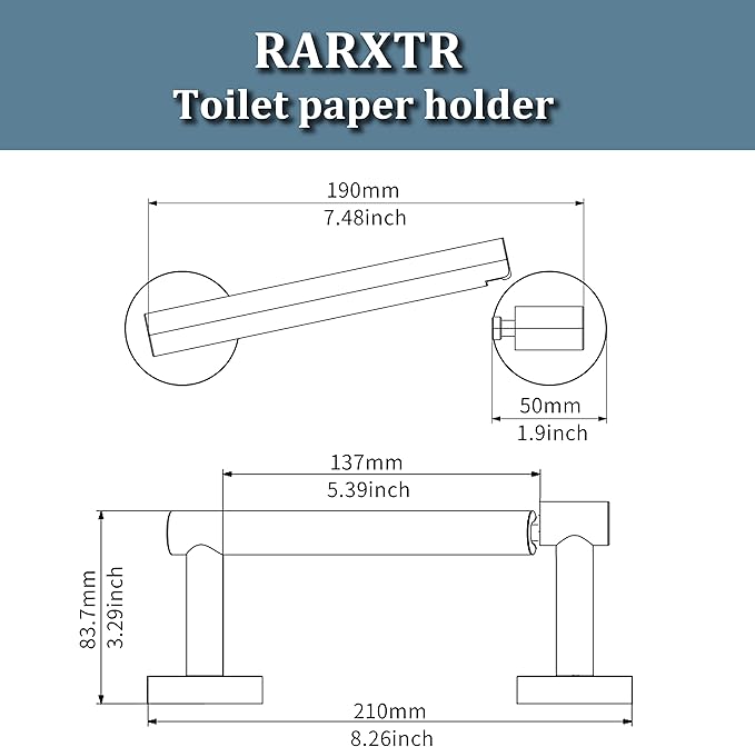 RARXTR Matte Black 2 Pack Toilet Paper Holder SUS304 Stainless Steel Double Post Pivoting Toilet Paper Roll Holder Wall Mounted Toilet Tissue Holder for Commercial Bathroom RV