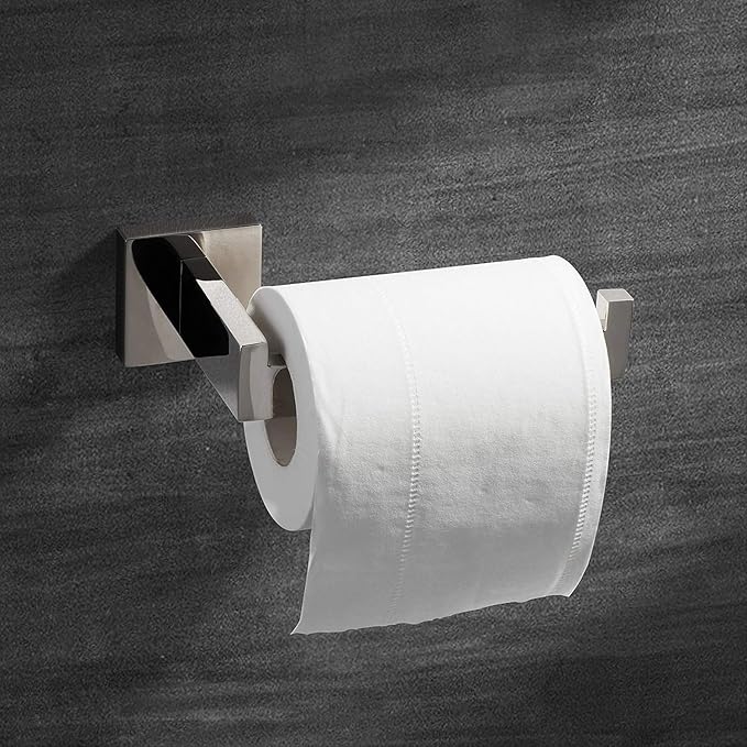 HITSLAM Chrome Toilet Paper Holder Premium 304 Stainless Steel Square Toilet Roll Holder for Bathroom Rustproof Wall-Mounted 2 Pack