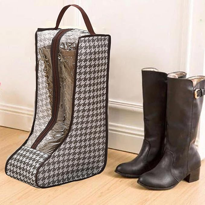 Under Bed Shoe Storage Organizer, 2 Pack Waterproof Boot Storage Bag with Visual Window, Dust Proof Shoe Bags for Boots, Shoes, and Sneakers (B)