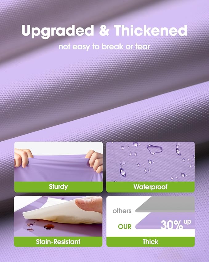 Pureegg Plastic Table Cloth Disposable 10 Pack, 84'' Round Table Cloths, Easter Party, Decorative Tablecloths, Round, Light Purple, Pastel, Plastic Cover, Leakproof & Sturdy, Lilac, Lavender