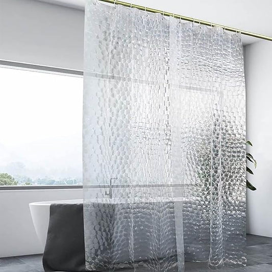 Clear Shower Curtain Liner, 100% Waterproof EVA 3D Shower Curtains with 3 Duty Heavy Bottom Magnets and 12 Rust Proof Grommets, 72x72 Weighted Shower Liner for Shower Stall, Bathtubs