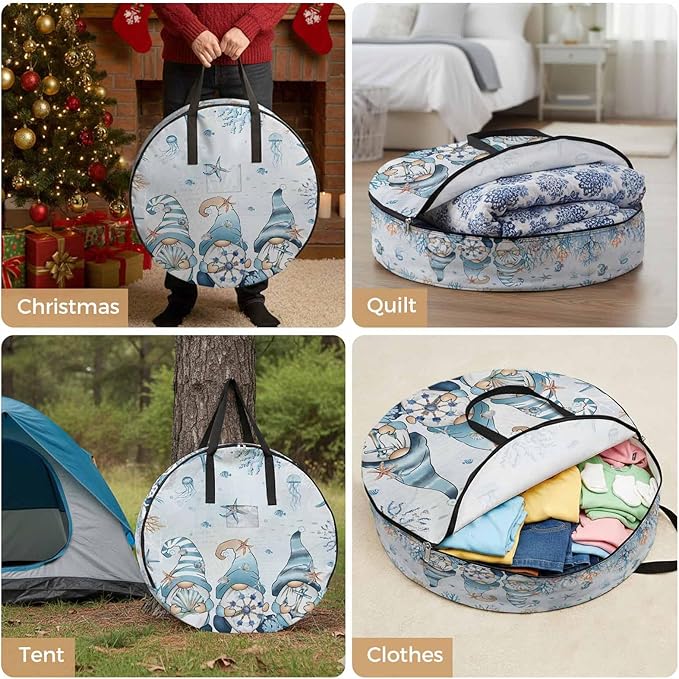 Storage Bag Round Storage Totes Bins Closet Organizers with Zippers & Handle Clothes Storage Container for Bedroom Dorm Space Saving Packing Supplies Moving Bags