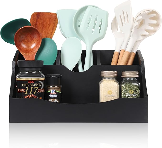 Innovation Utensil Holder Kitchen Utensil Organizer with Handle,Black