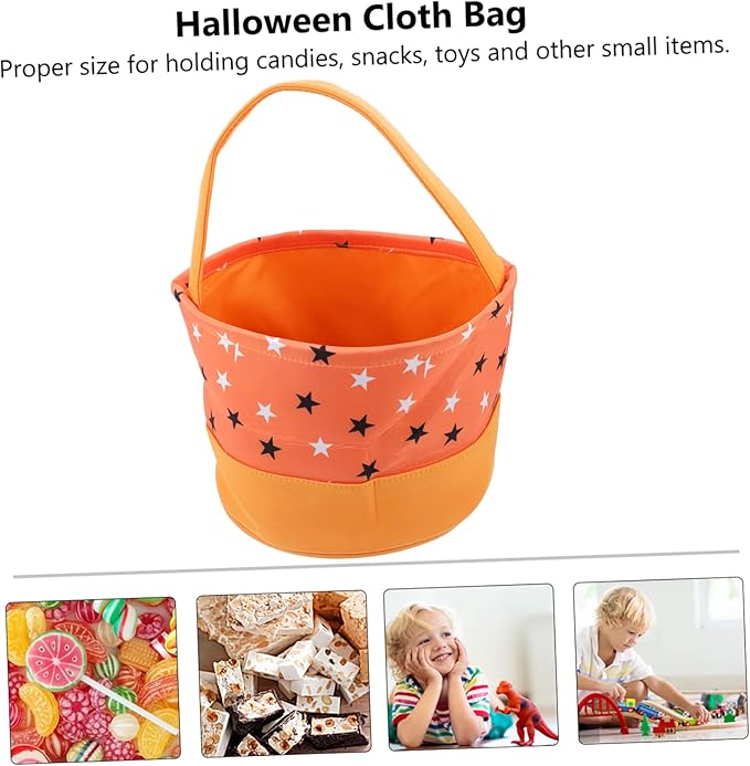 Garneck Portable Halloween Candy Holder Basket Creative Pumpkin Tote Bag for Boys and Girls Versatile Trick-Treating Snack Storage and Halloween Decorations Ample Space for Treats