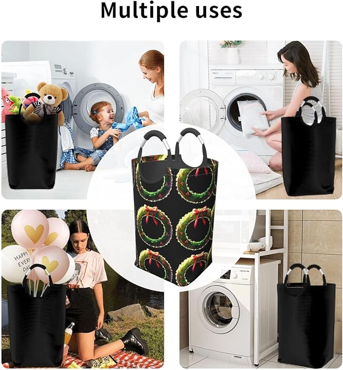 Christmas tree wreath Square storage bag 50L, suitable for multiple scenes, foldable dirty clothes storage basket.