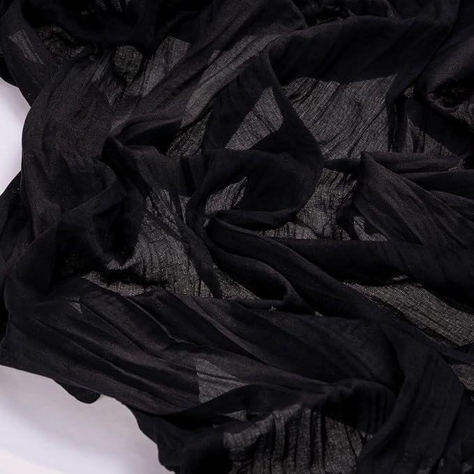 Socomi 2pcs Black Easter Spring Cheesecloth Table Runner Boho Rustic Gauze 120 inch 10FT Cheese Cloth Runner for Wedding Party Baby Shower Birthday Home Decor Holiday Decorations