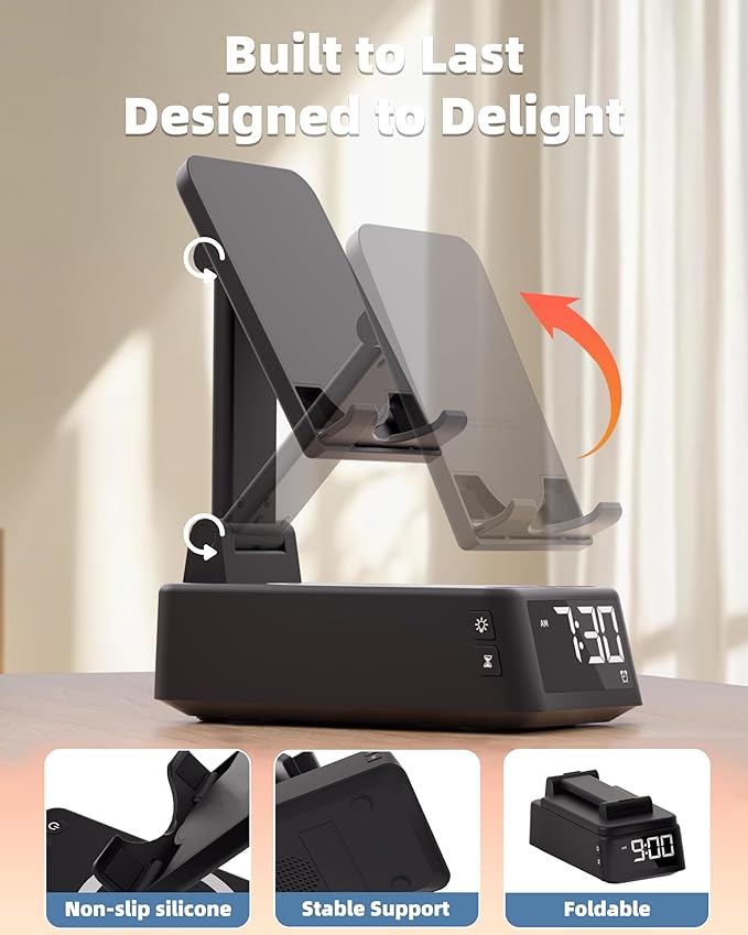 Gifts for Men Women, Cell Phone Stand with Bluetooth Speaker,Sound Machine White Noise Machine with 20 Soothing Sounds,Ambient Light Portable Speaker Stand Birthday Gifts for Men,Women,Dad