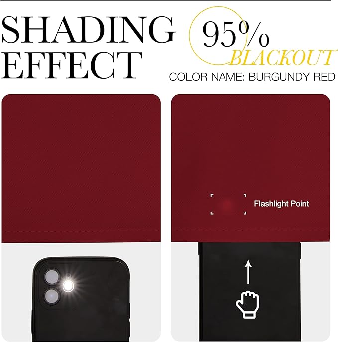 NICETOWN Christmas Blackout Curtain Panel Grommet - Home Decorations Thermal Insulated Solid Grommet Top Blackout Living Room Panels/Drapes for Gift (Burgundy Red, 1 Pair, 55 x 78-Inch)