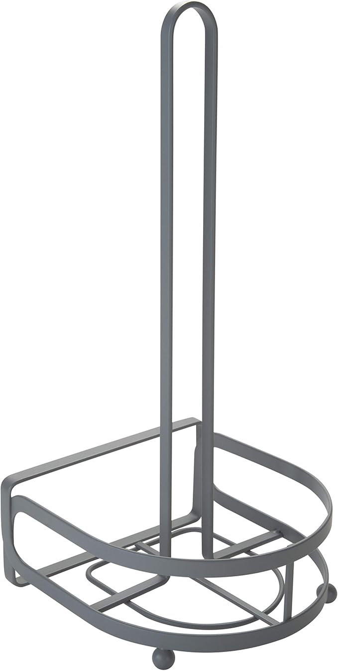 Kitchen Details Industrial Collection Paper Towel Holder Dispenser, Free Standing, Holds 1 Jumbo Roll, Grey