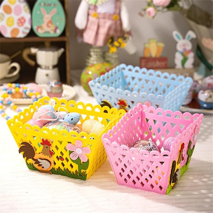 Colorful Rooster Holiday Bag Funny Storage Basket for Eggs and Candy Perfectly for Holiday Party Supplies