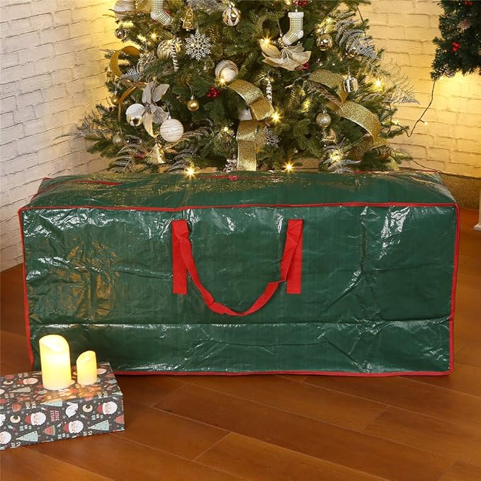 Christmas Tree Storage Bag- 2 pack - Fits Up to 7.5ft Xmas Disassembled Trees with Durable Reinforced Handles & Dual Zipper -Waterproof Material Protects from Dust,Moisture(Green, 7.5ft)