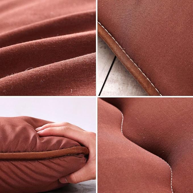 MAXYOYO Japanese Floor Mattress Futon Mattress, Thicken Tatami Mat Sleeping Pad Foldable Roll Up Mattress Boys Girls Dormitory Mattress Pad Kids Floor Lounger Couches and Sofas, Coffee, Twin Size