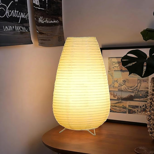 YY YEARCHY Table Lamp Paper Lamp Able Lamp Standing Lamps with Rice Paper Shade for Bedroom Livingroom(Long Type)