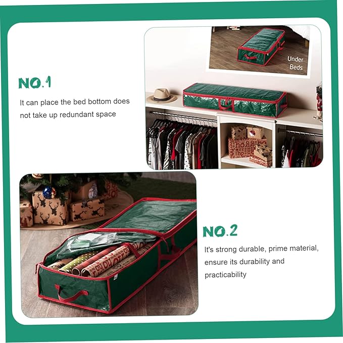TIDTALEO Wrapping Paper Storage Organizer Bag for under Bed Wrap Container Multiple Pockets Lightweight and Home Supply for Holidays and Occasions