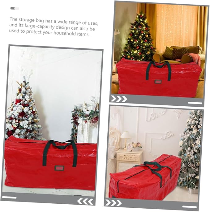 Large Christmas Tree Storage Bag Organizer with Handles Holiday Tree Storage for Bulky Items Easy Closure Zipper Protects From Moisture Damage