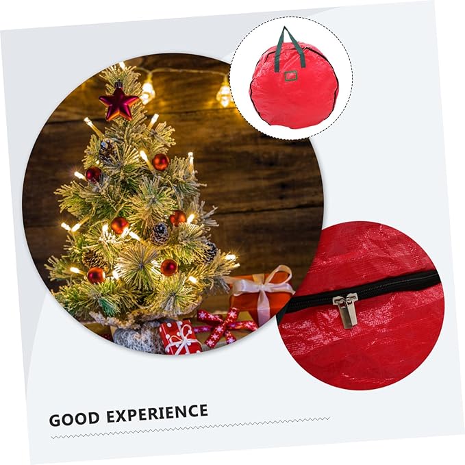 Garneck Christmas Wreath Storage Bag Garland Holder with Carry Straps for Holiday Decorations Party Supplies and Wedding Preparations Pe Storage