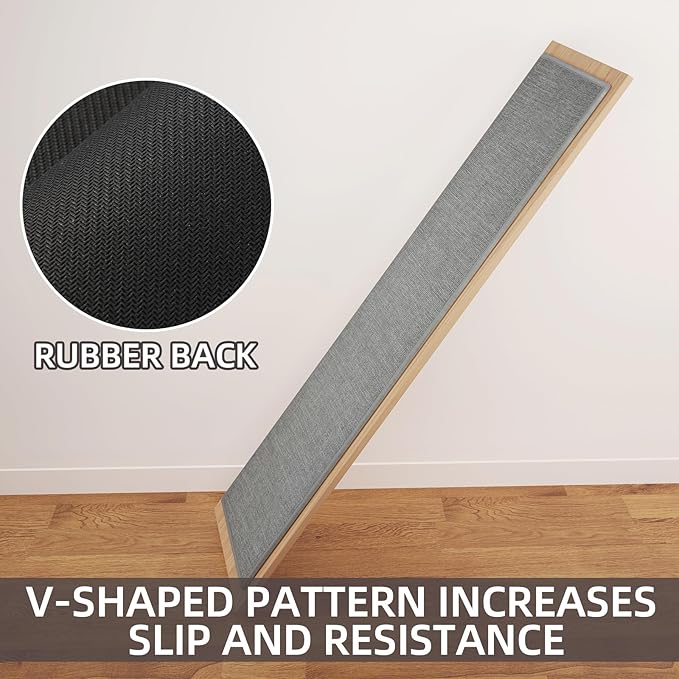SUMLANS Kitchen Mat 1 PCS, Cushioned Non Slip Rugs for Kitchen Floor, Absorbent Runner Comfort Standing Mats Washable for Kitchen, Office, Home (Grey, 17.3"x47")