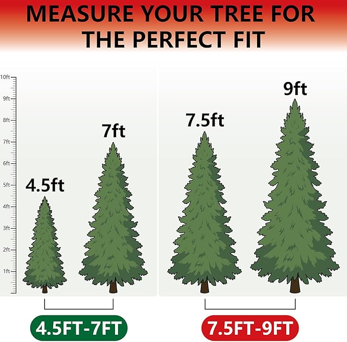 HOMEST Christmas Tree Storage Bag, Fits for 4.5-7ft Xmas Artificials, Zippered Bag with Reinforced Carrying Handles, Red (Bag Only）