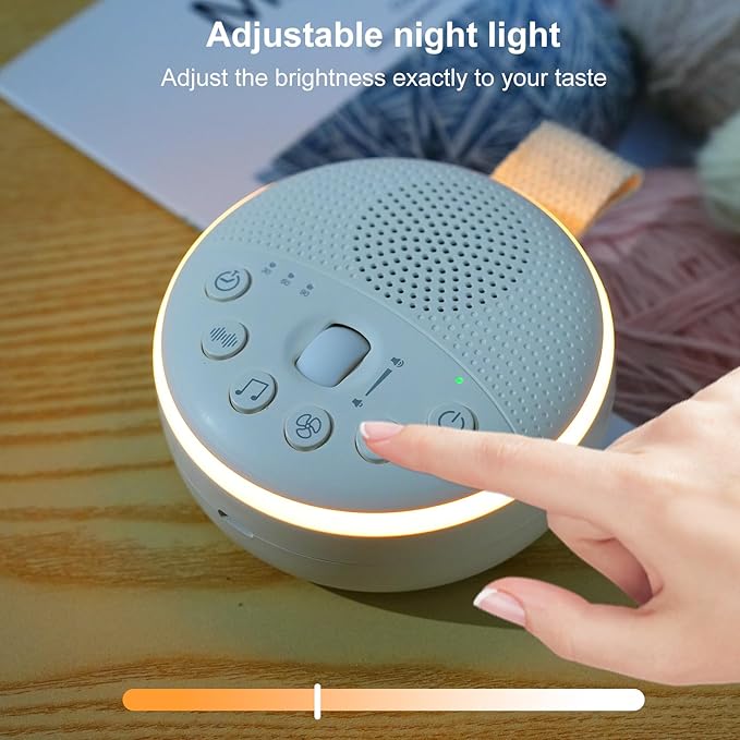 White Noise Machine: Portable Sound Machine with Soft Night Light for Baby & Adults | Sound Machine for Sleep with 3-Timer, 21 Soothing Sounds Nursery Clear and High Sound Quality & Travel Safety Lock