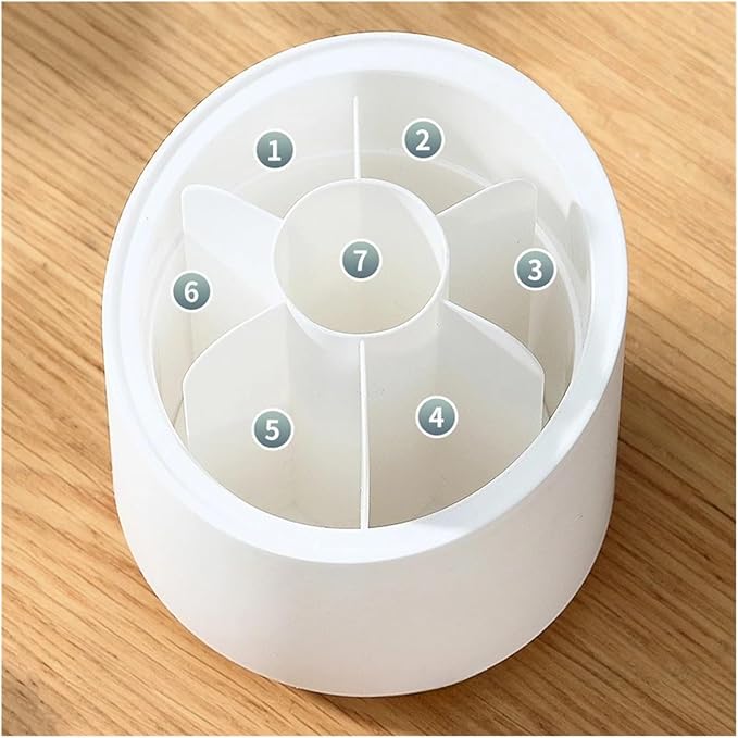 Compatible For Rotating Makeup Brush Organizer with Lid Dustproof Transparent Acrylic Box Shelf Eyebrow Pencil Barrel Bucket(Blue)