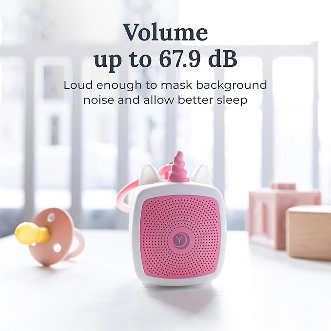 Yogasleep Pocket Baby Soother Unicorn, White Noise Machine, 6 Soothing Sounds & Timer for Better Sleep, Includes Brown Noise & Lullabies, Compact Size for Travel & Child Safe, Must Have Registry Gift
