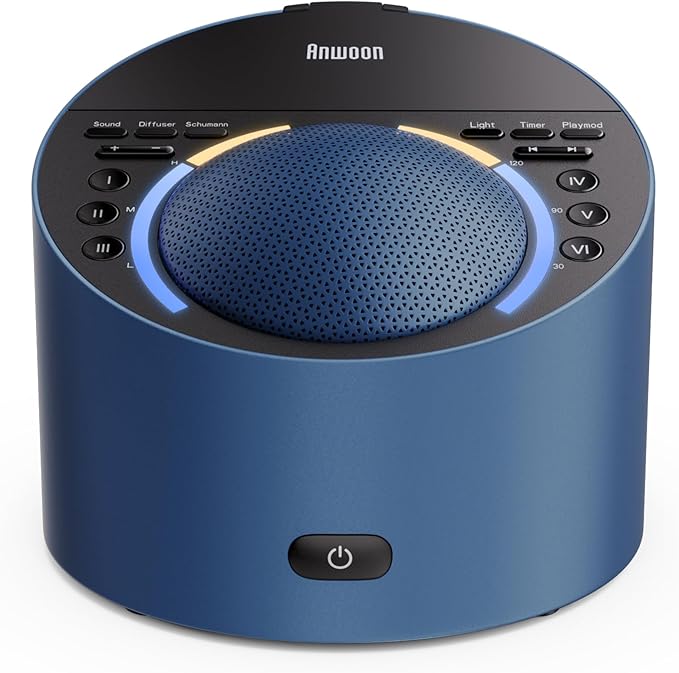 Sound Machine & Night Light Premium 2-in-1 Sleep System – Ultra-Clear 3" Speaker for Loud Stereo Sound, 50+ Natural Sounds – Expandable with Aroma Diffuser & Schumann Resonance (Sold Separately)