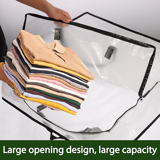 5 Pack Clear Christmas Wreath Storage Container, 26" Large Plastic Garland Container, Large Square Gift Bag Storage Organizer, Garland Decor Organizer， Clear Storage Bags for Xmas Seasonal Wreath