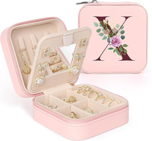 MFXIP Easter Basket Stuffers for Teens Essentials, Valentines Day Christmas Stocking Stuffers for Women Teen Girl Gifts Trendy Stuff Travel Jewelry Box Case Organizer Personalized Birthday Gifts
