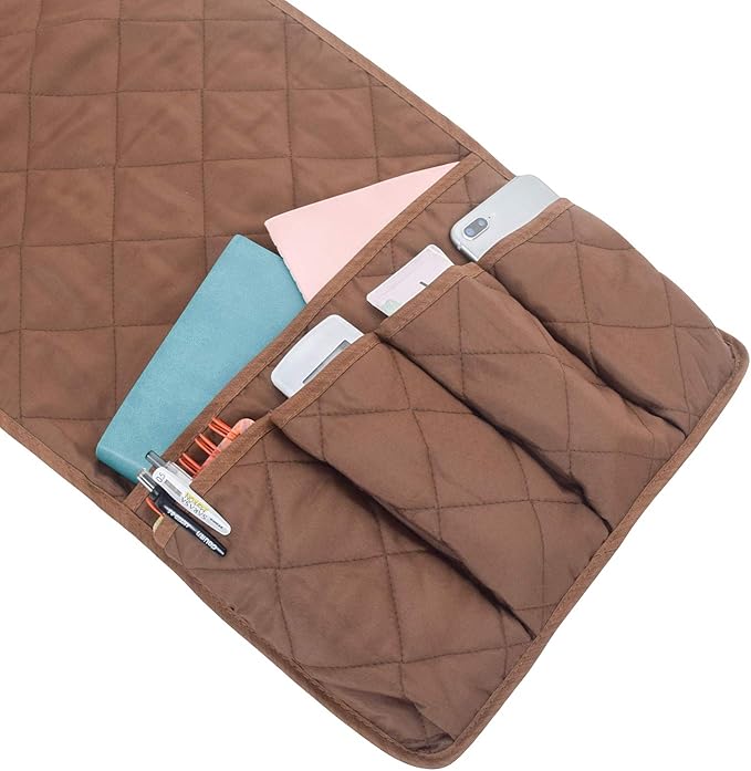 MDSTOP 5 Pockets Remote Control Holder, Magazine Rack, Space Saver Organizer, Draped Over Sofa, Couch, Recliner Armrest