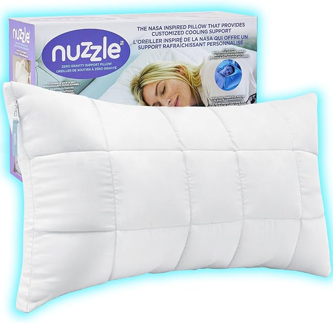 Nuzzle Adjustable Pillow Queen Size, Luxury Bed Pillow Hotel Collection - Best Adjust Height Soft Firm Pillow for Back, Stomach or Side Sleepers