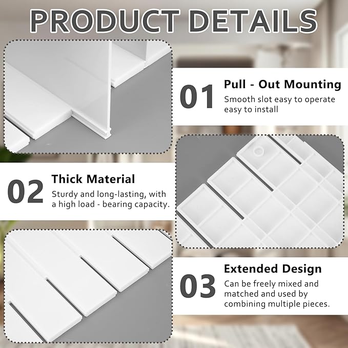 Towel Organizer for Closet, White Interlocking Towels Rack Storage, Space Saving Bathroom & Cabinet Under Sink Closet Towel Organizer, Beach & Bath Towel Holder (Partition 5)