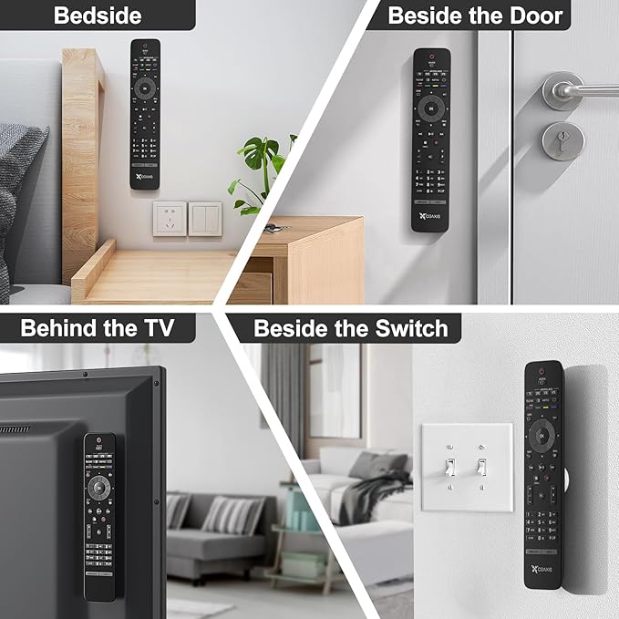 YYILIS Magnetic Remote Control Holder Wall Mount, Upgrade Remote Control Organizers Storage Self-Adhesive TV Remote Control Caddy for Back of TV (White 6)
