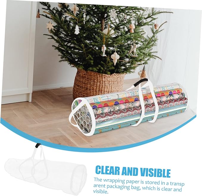 Christmas Wrapping Storage Bag Zip Closure Organizer for Wrapping Paper Bags and Holiday Decorations for Closet and Under Bed Storage