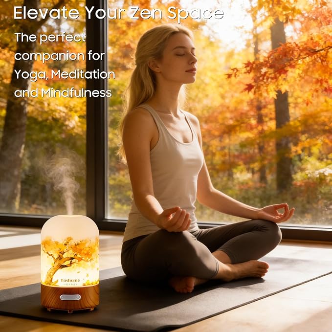 Essential Oil Diffuser, Hand Blown Glass Aromatherapy Diffuser, Ultrasonic Cool Mist Scent Aroma Humidifier, Diffuser Oil Machine Whisper Quiet with Auto Shut-Off for Home Bedroom Office(<25dB)