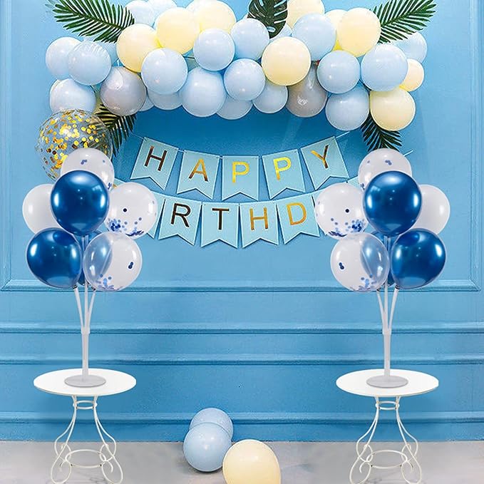 ZJDHPTY Blue Balloon Stand Centerpiece Table Decorations for Men's Birthday Father's Day Retirement Graduation Decorations Class of 2026 New Years Eve (Blue set4)