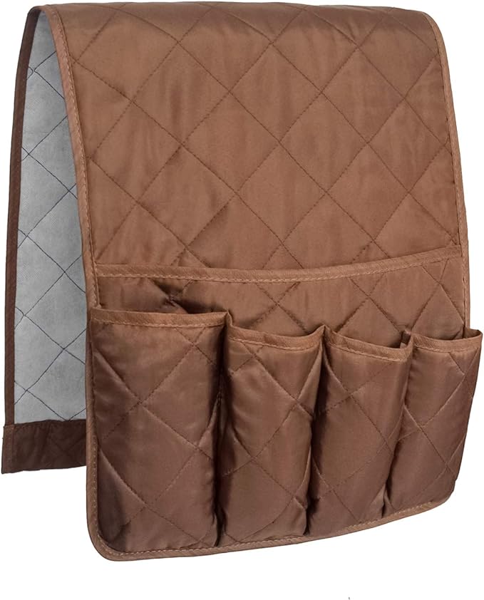 MDSTOP 5 Pockets Remote Control Holder, Magazine Rack, Space Saver Organizer, Draped Over Sofa, Couch, Recliner Armrest