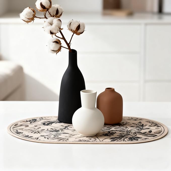 Ceramic Vase Home Table Decor, Pottery Boho Rustic Farmhouse Decor, Small Vases for Coffee & Dinner Table, Mantel, Shelf - Home Decor for Living Room, Bedroom, Office