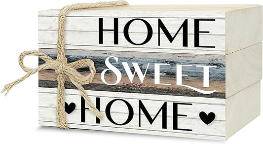 Mini Decorative Books For Home Decor, Small Wood Book Stack For Table Decor, Home Decor Book For Living Room Mantel, Farmhouse Stacked Books Decorative（L39）