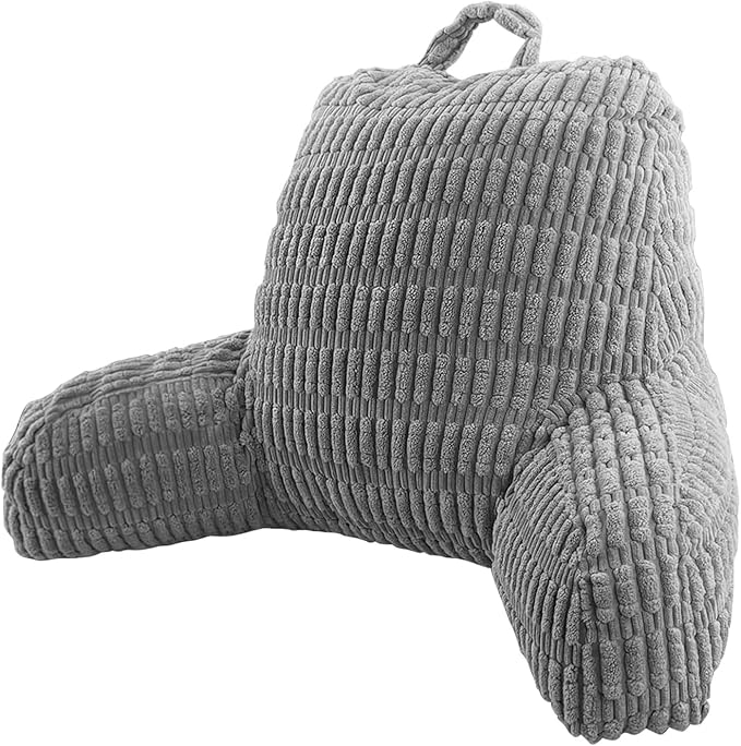 Reading Pillows for Sitting in Bed Adult, Back Rest Pillow for Sitting Up in Bed and Couch, Back Support Chair Pillow Support for Adult Backrest Pillows for Reading (Dark Grey 21 Inch)