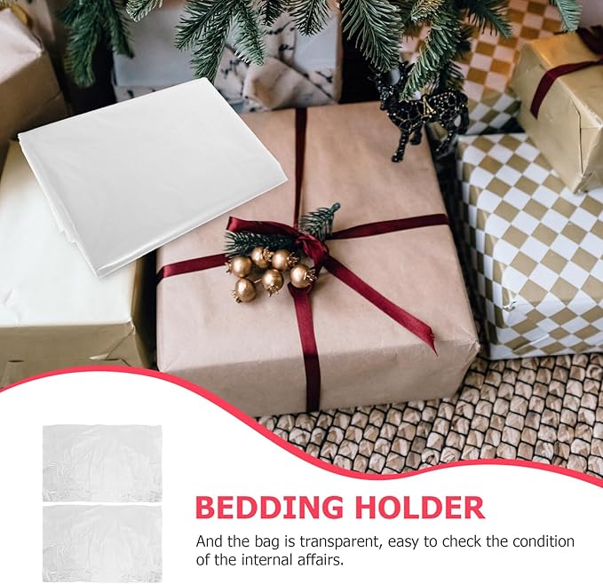 Tofficu 2pcs Oversized Anti-tear Pe Quilt Storage Bags 120x220cm Large Bedding Holder Dustproof Organizer for Holiday Tree and Closet Storage