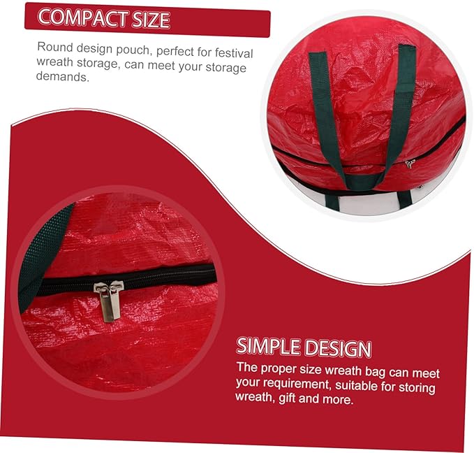 Garneck Christmas Wreath Storage Bag Garland Holder with Carry Straps for Holiday Decorations Party Supplies and Wedding Preparations Pe Storage